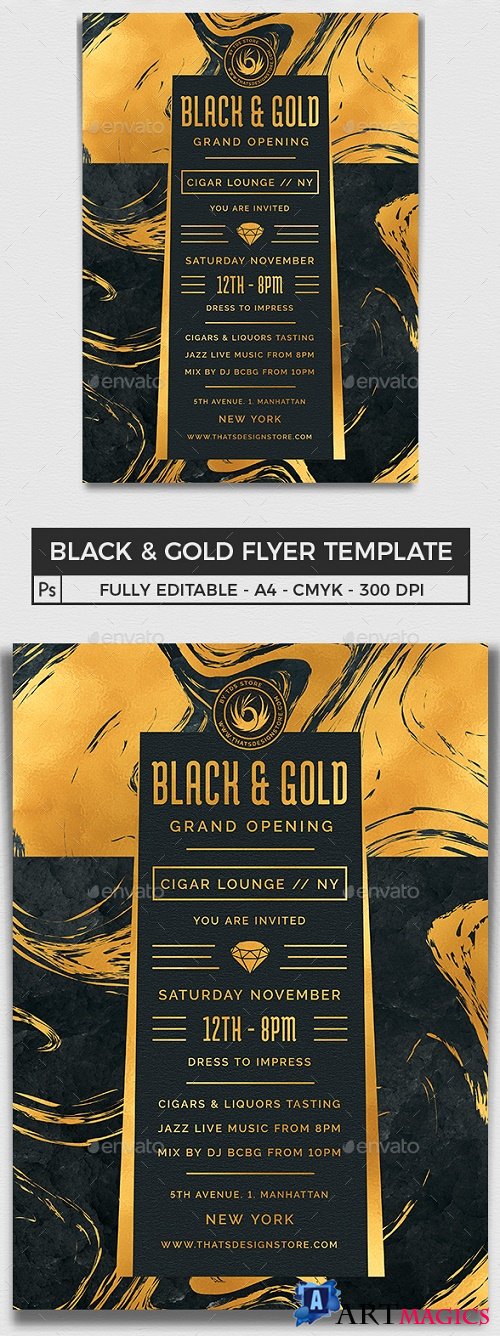 Black and Gold Flyer Template V12 - 25078593 - 4300487
