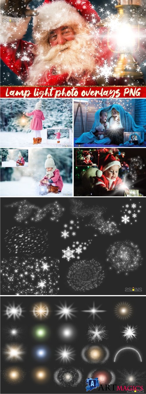 30 Christmas Photo overlays, photoshop overlays, Lamp light - 388904