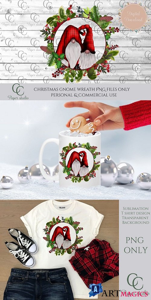 Christmas Gnome wreath  - 388188