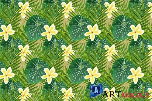 Tropical Foliage PNG Graphic Elements and Digital Paper - 167306