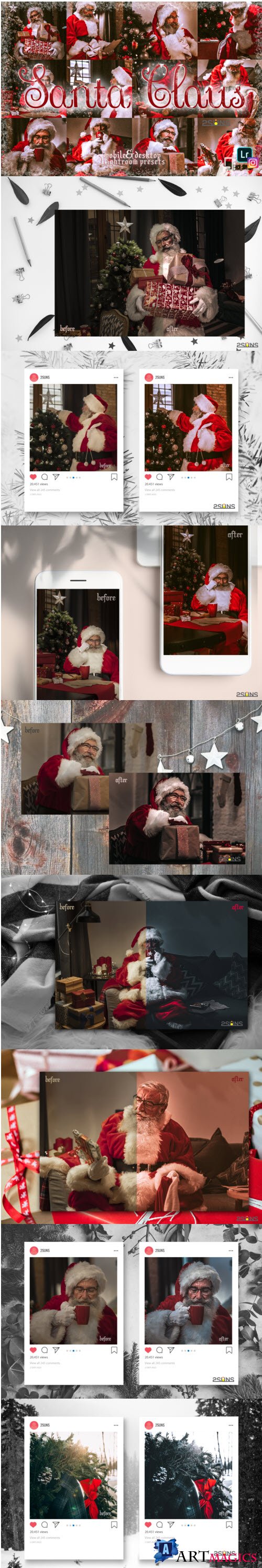 5 Santa Claus lightroom presets winter preset Christmas - 392807
