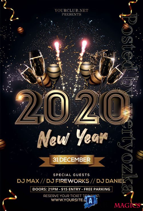 2020 new year - Premium flyer psd template