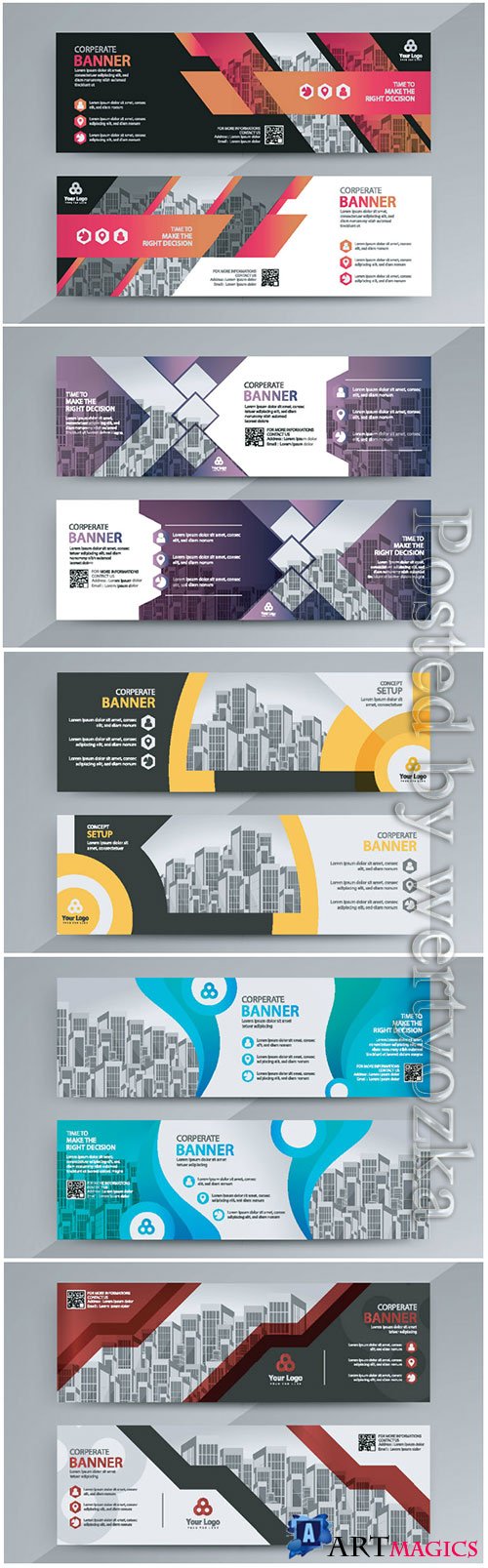 Horizontal advertising business banner layout template 