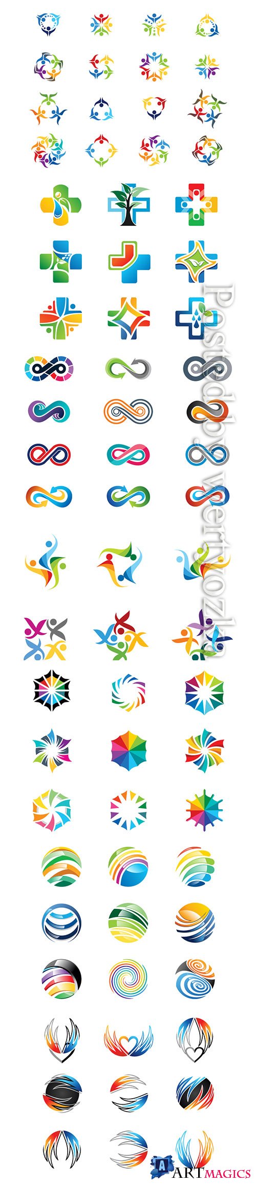 Designer logos in vector