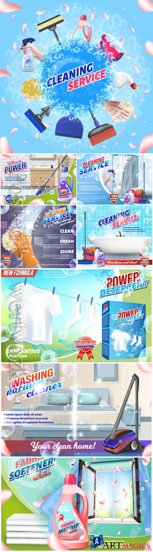 Cleaning service vector background