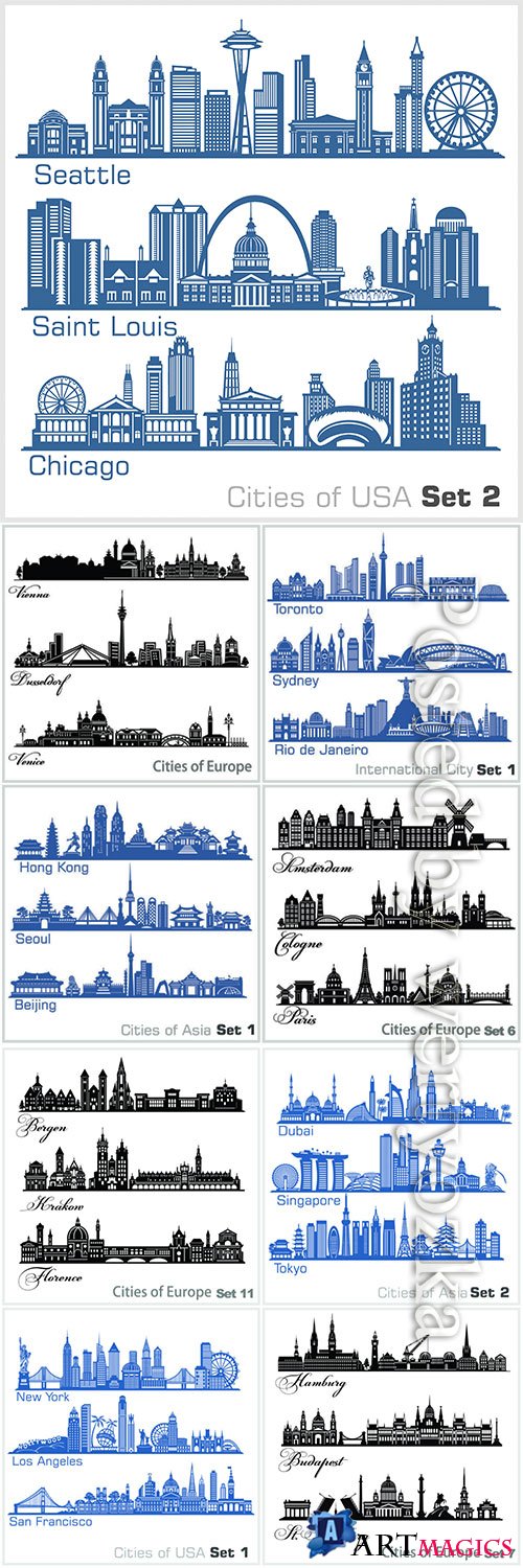 Cities architecture vector illustration