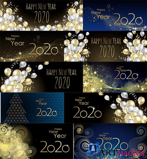     2020 -   / Backgrounds for New Year 2020 - Vector Graphics