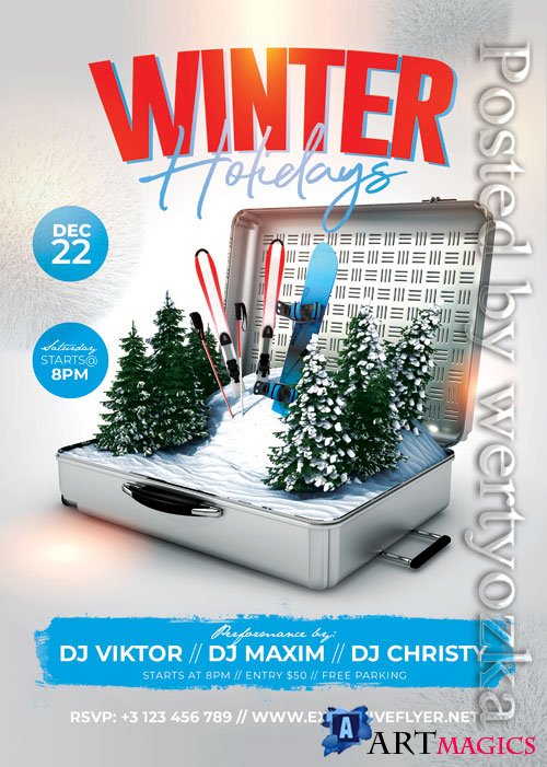 Winter holidays - Premium flyer psd template