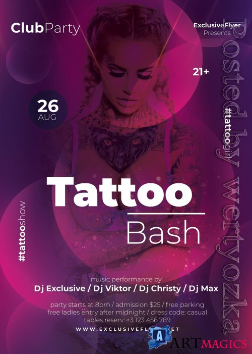 Tattoo bash - Premium flyer psd template