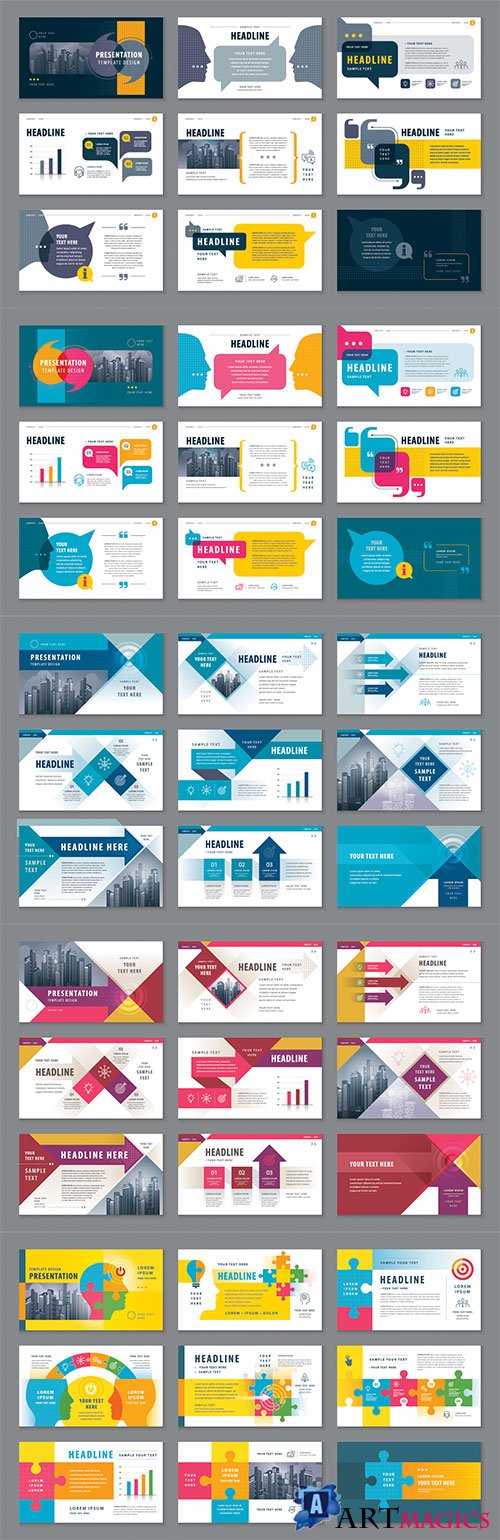 Abstract presentation templates, infographic elements template design