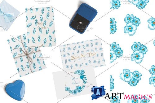 Blue Floral collection - 3783929