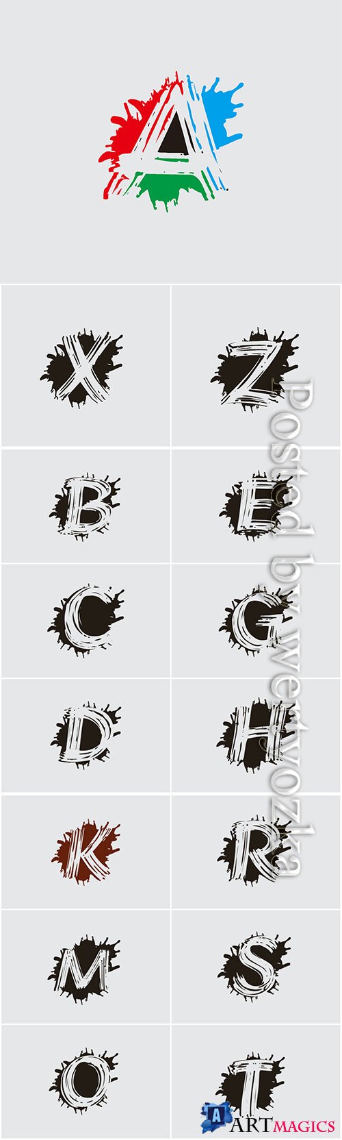 Letter logo icon splash vector design
