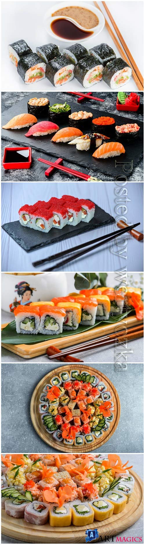 Sushi sets, delicious food