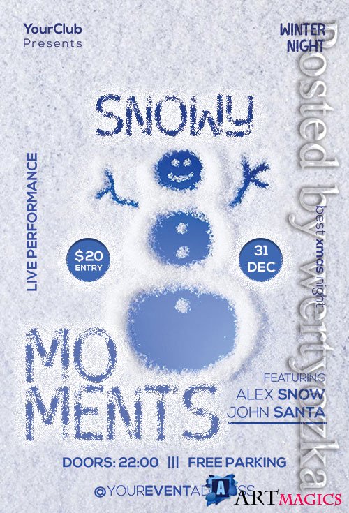 Snowy Moments - Premium flyer psd template