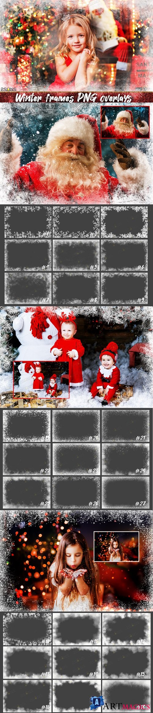 Download photo overlays, christmas winter frames PNG - 407181