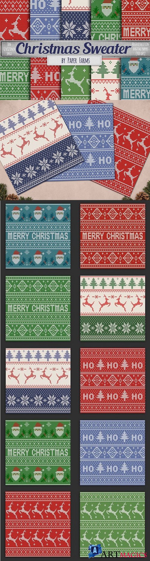 Ugly sweater digital paper - 1952899