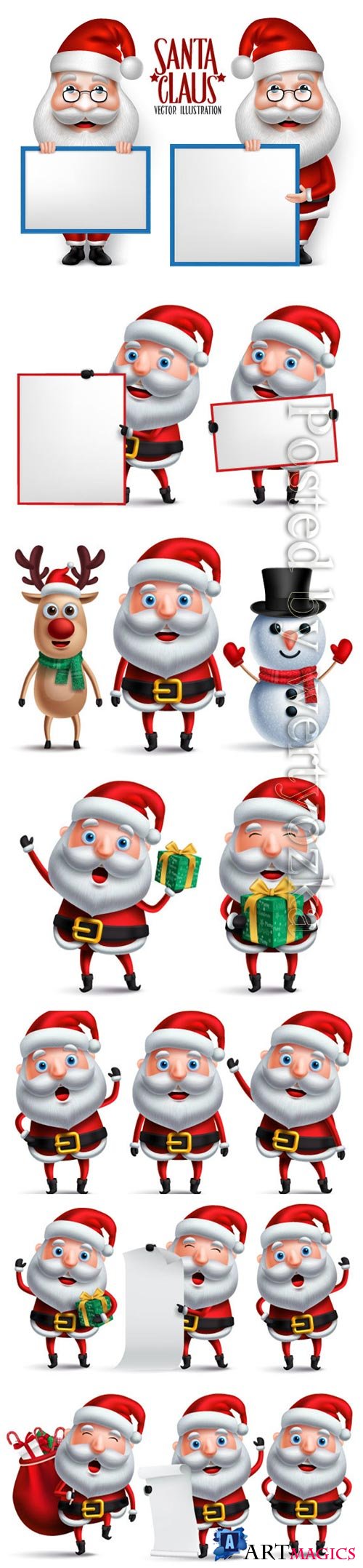 Santa claus christmas character set