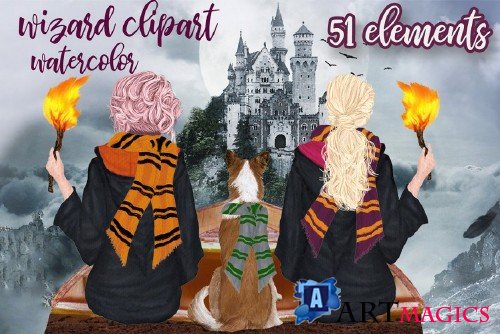 Wizard Girls clipart Wizard friends - 4415998