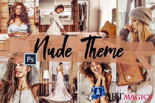 05 Nude Photoshop Actions, ACR and LUT presets, beige photo - 411813