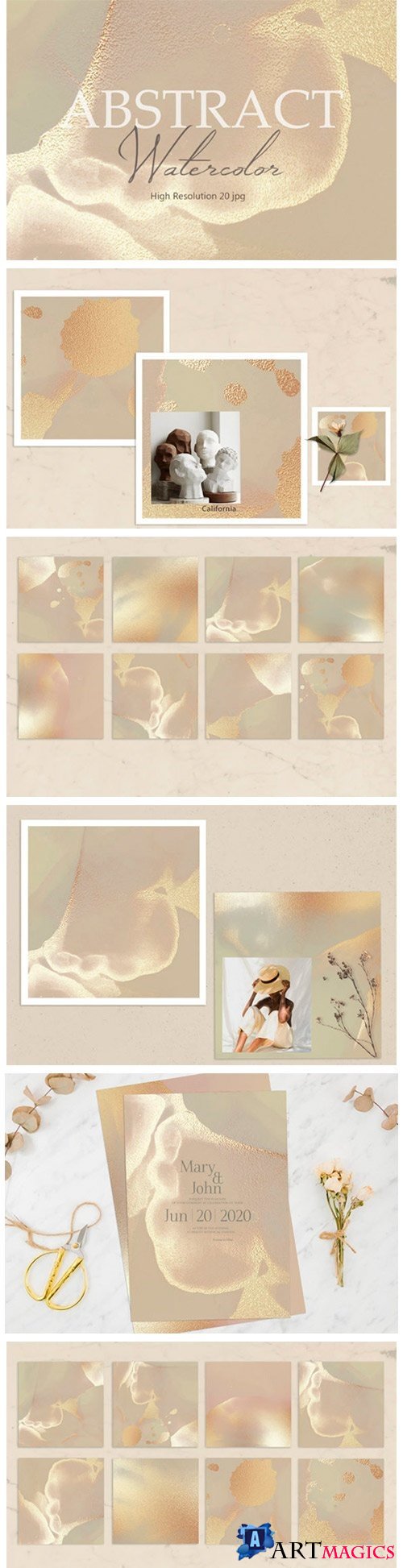 Gold Watercolor Background - 2362935