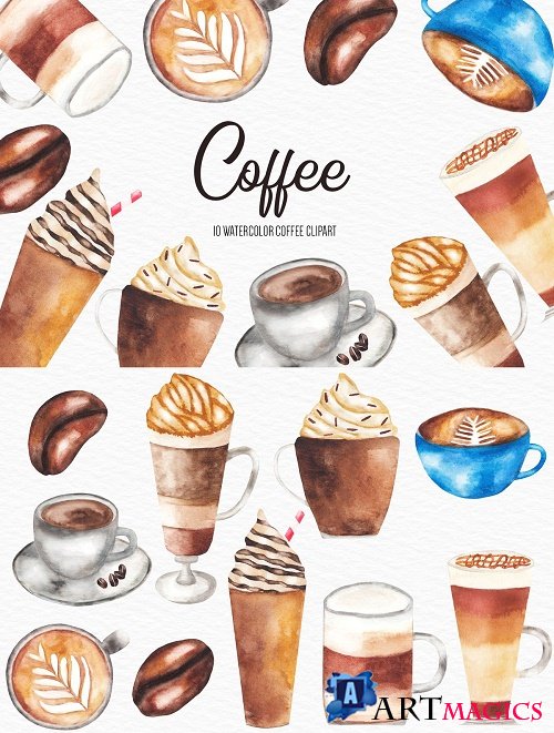 Watercolor Coffee Illustration - 4414012