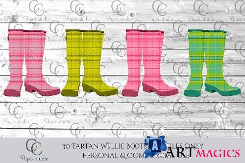 Tartan Rain boots in 30 colours - 388740