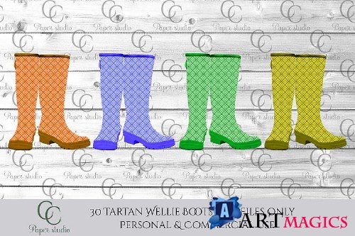 Tartan Rain boots in 30 colours - 388740