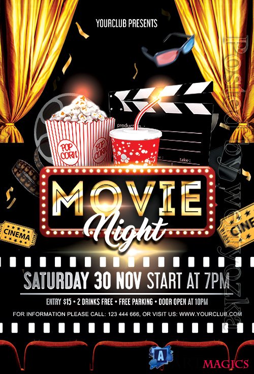 Movie Night - Premium flyer psd template