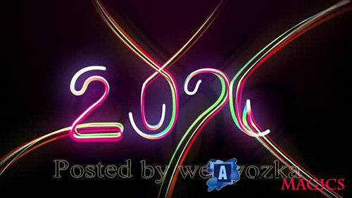 Videohive - 2020 Multicolored Neon Numerals Happy New Year - 25319342