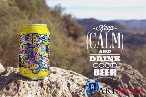 Nature Beer Can Mockup