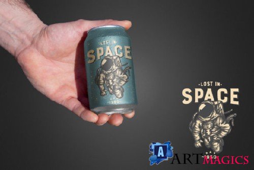 Clean Hand Beer Can Mockup