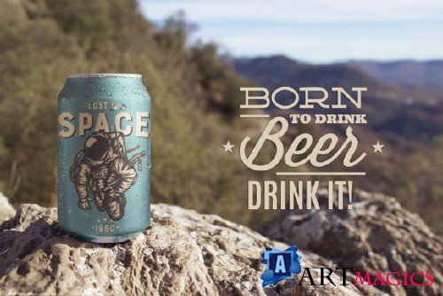 Nature Beer Can Mockup
