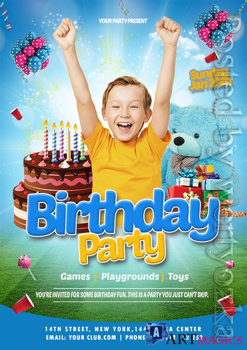 Happy Birthday Kids - Premium flyer psd template