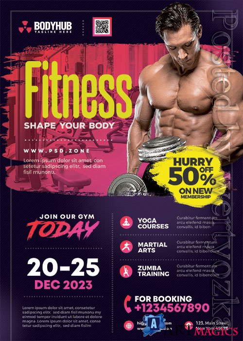 Gym Fitness Center - Premium flyer psd template