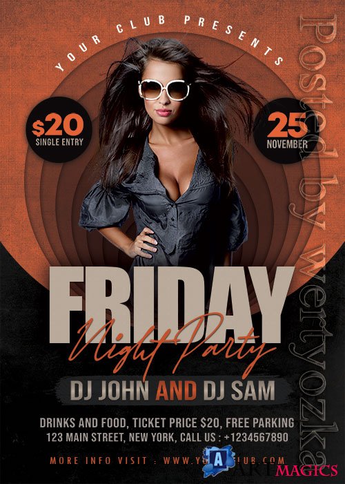 Friday Night Party  - Premium flyer psd template