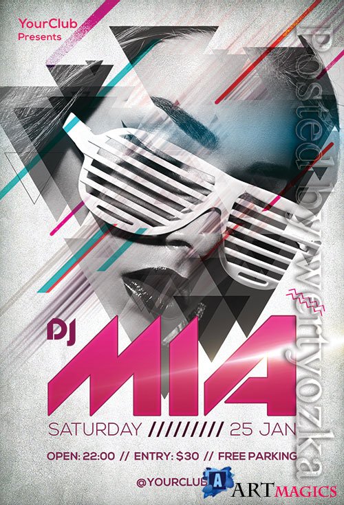 DJ Mia - Premium flyer psd template