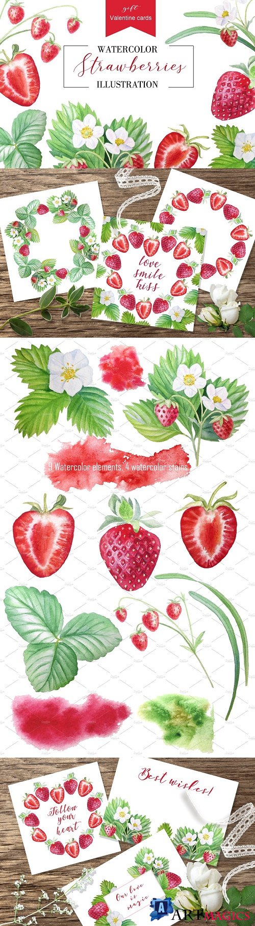 Strawberry + Valentine cards - 2540986