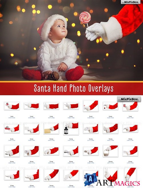 Santa Hand - PNG overlays - 3166932