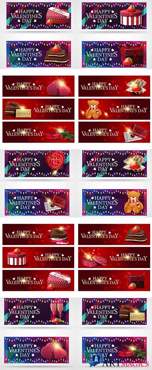  .  -   / Valentine's Day. Banners - Vector Graphics