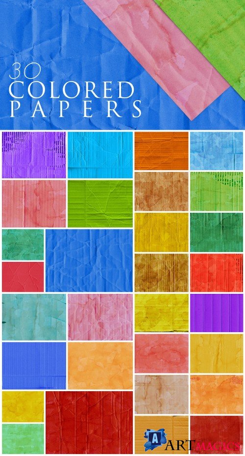 30 Colorful Cardboard Paper Textures