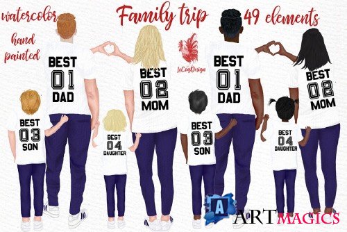 Family clip art Parents and Kids - 4443123