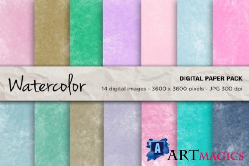 Watercolor Digital Papers, Background - 2400931