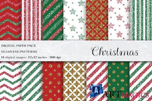 Glitter Christmas Seamless Pattern - 4423182