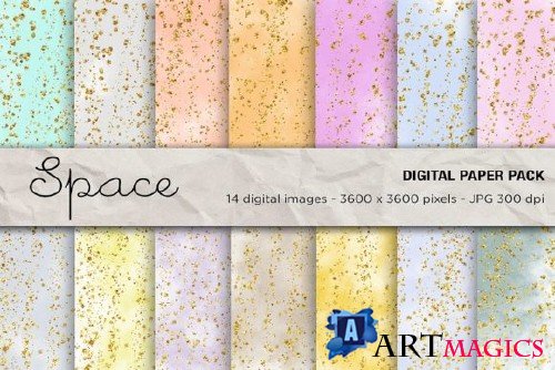 Space Digital Papers, Galaxy Background