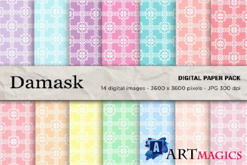 Damask Digital Papers, Damask Patterns - 2427741