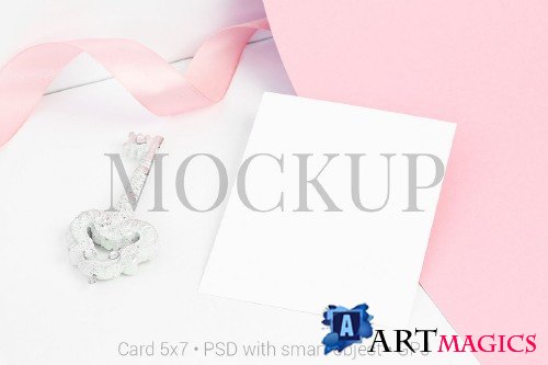 Pink card mockup & Free Bonus - 417879