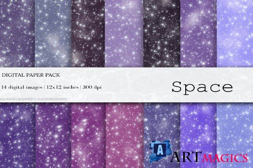 Space Stardust Digital Papers - 4454499
