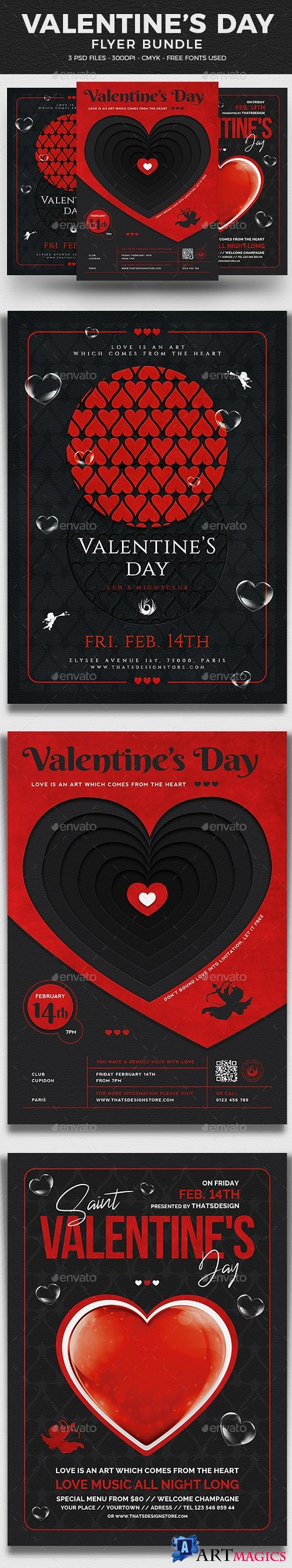 Valentines Day Flyer Bundle V4 - 25434277 - 4449571