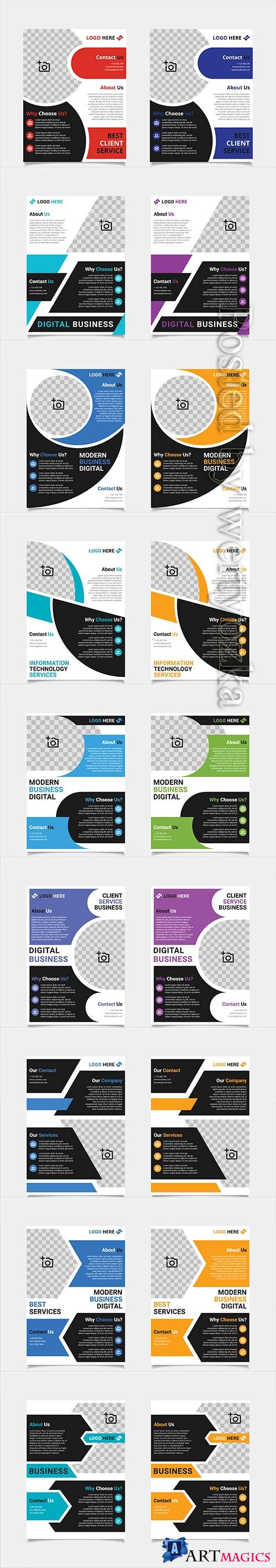 Business brochure and flyer vector design template, business company poster