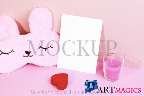 Card mockup with heart & FREE BONUS - 418374